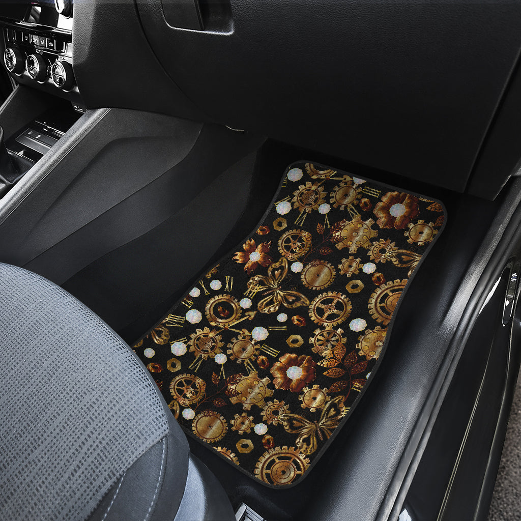 Steampunk Butterfly Design Themed Print Car Floor Mats Front Back
