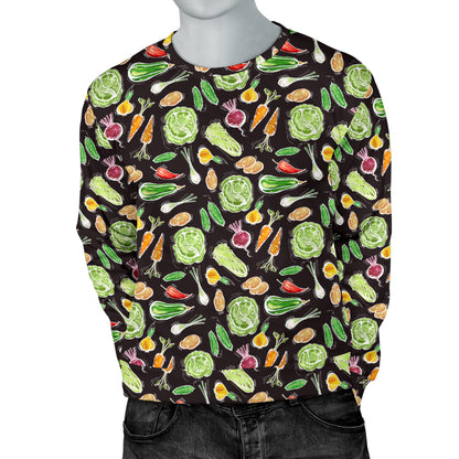 Vegan Draw Themed Design Print Men Long Sleeve Sweatshirt