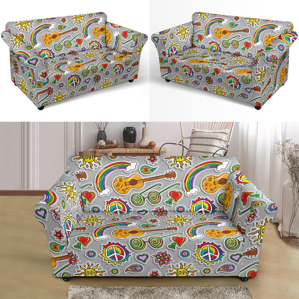 Hippie Print Design LKS306 Loveseat Couch Slipcover