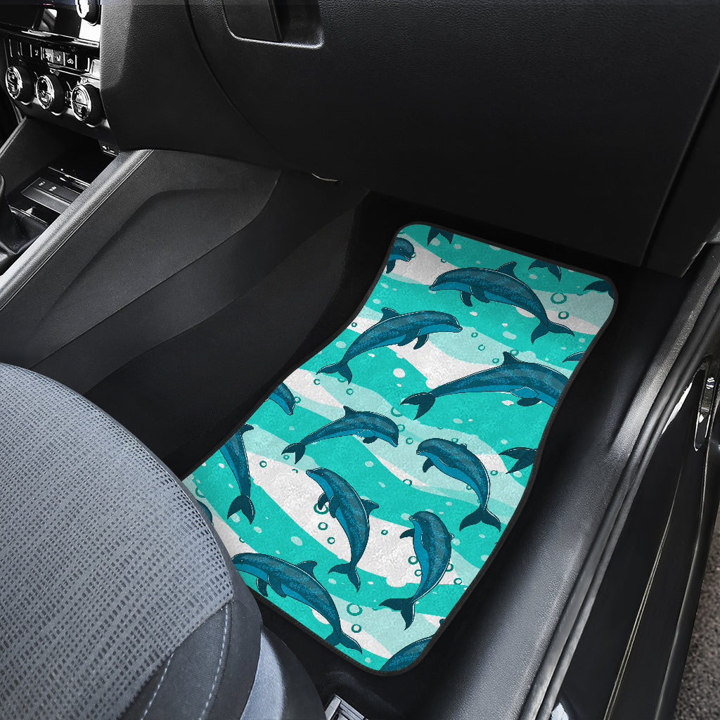 Dolphin Design Print Pattern Car Floor Mats Front Back