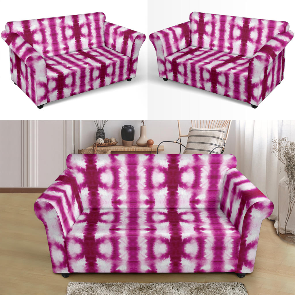 Tie Dye Dark Pink Print Design LKS303 Loveseat Couch Slipcover