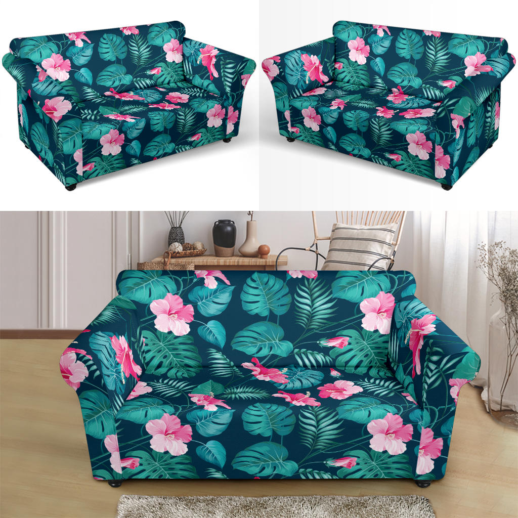 Summer Floral Print Design LKS301 Loveseat Couch Slipcover