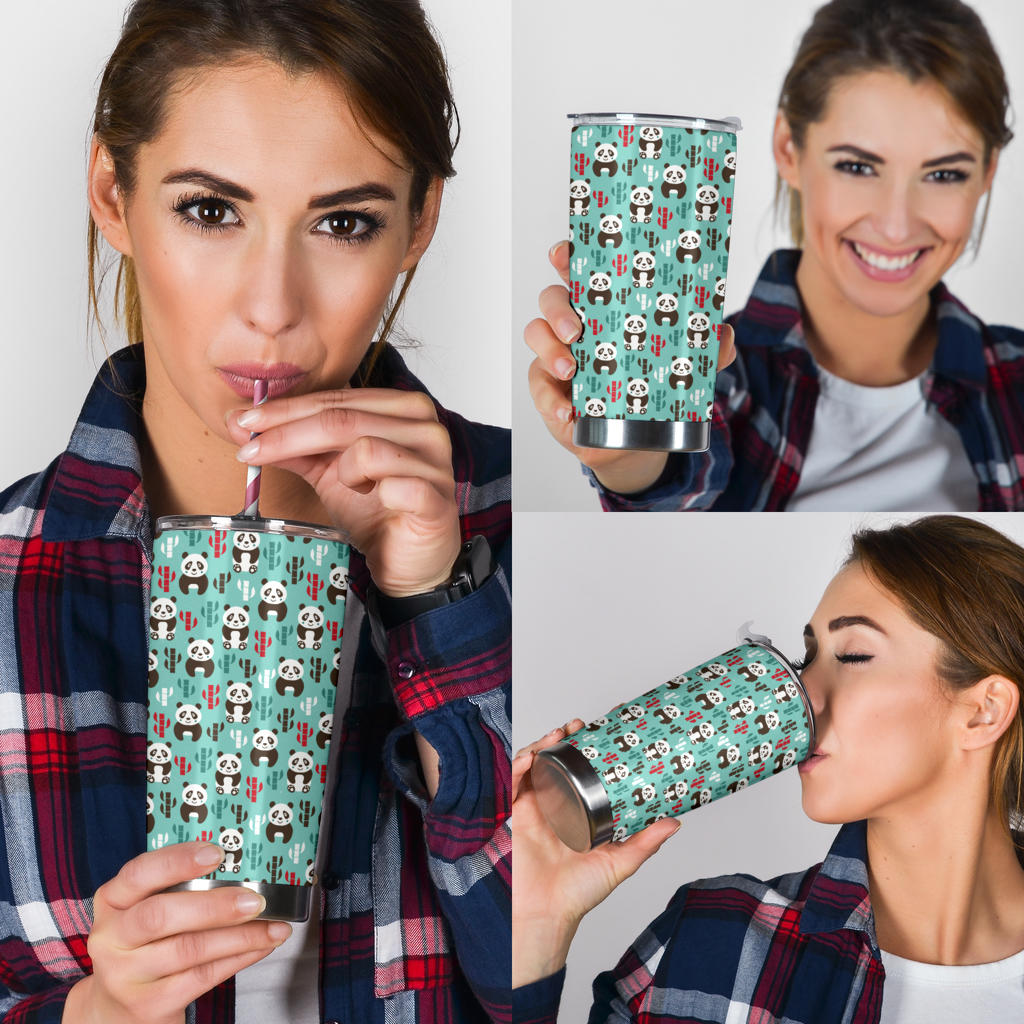 Panda Bear Cute Themed Print Tumbler