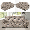 Pug Pattern Print Design A04 Sofa Slipcover