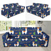 Llama Cactus Pattern Print Design 05 Sofa Slipcover