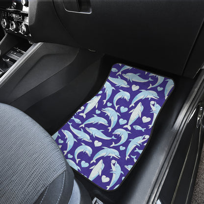Dolphin Smile Print Pattern Car Floor Mats Front Back