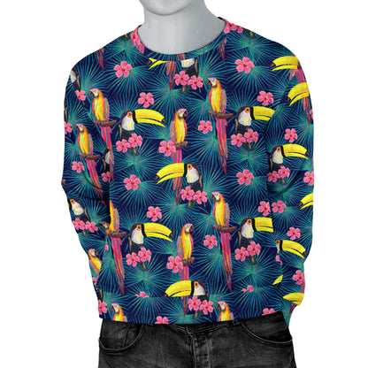 Toucan Parrot Design Men Long Sleeve Sweatshirt