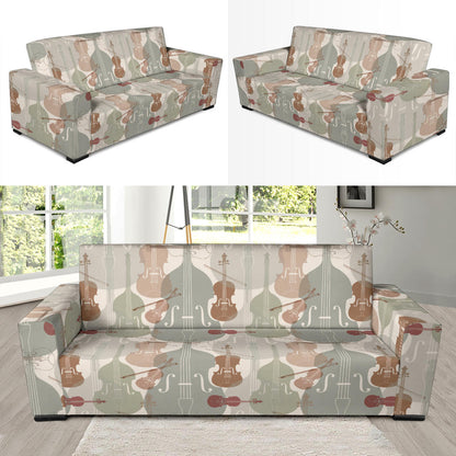 Violin Pattern Print Design 01 Sofa Slipcover