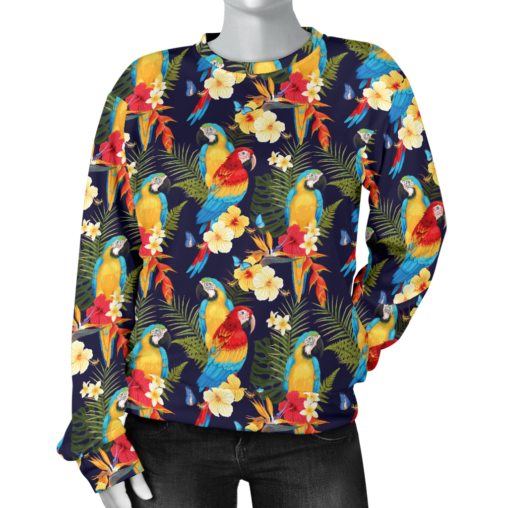 Parrot Themed Design Women Long Sleeve Sweatshirt