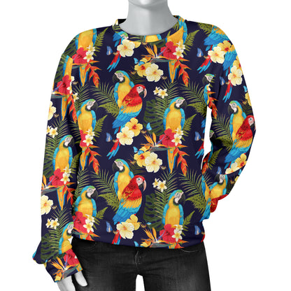 Parrot Themed Design Women Long Sleeve Sweatshirt