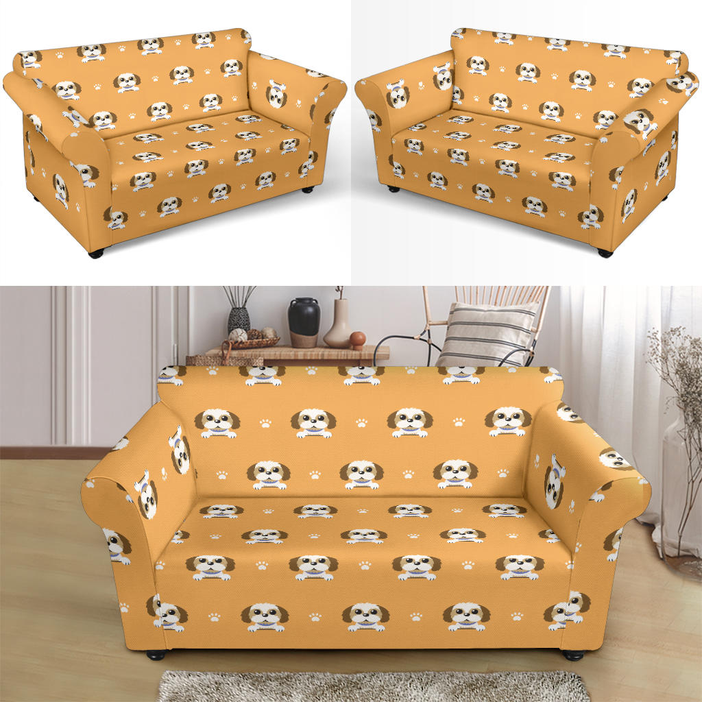 Shih Tzu Print Design LKS303 Loveseat Couch Slipcover