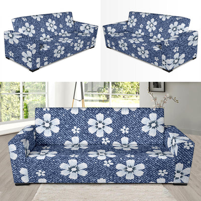 Jean Flower Pattern Print Design 03 Sofa Slipcover