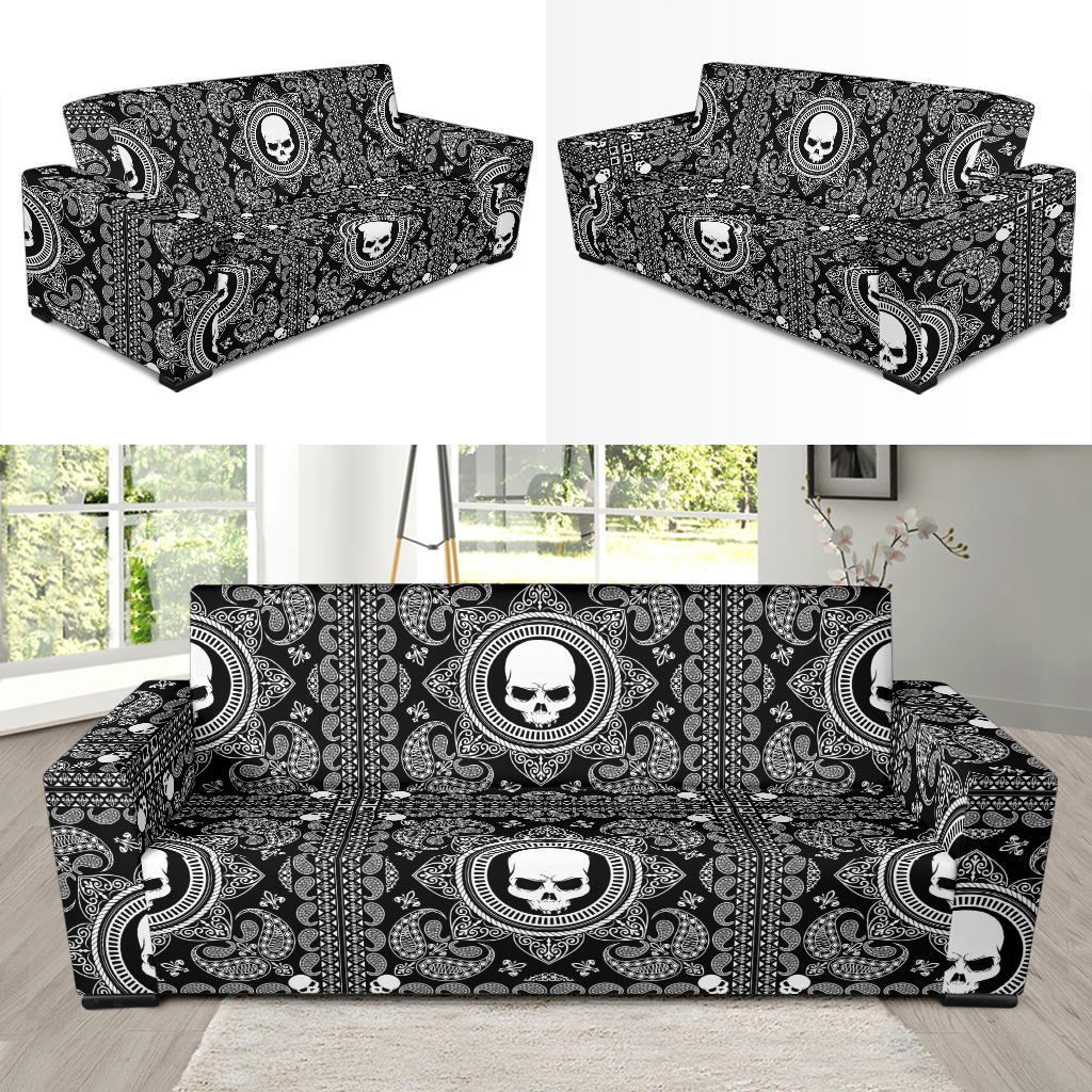 Bandana Skull Print Design LKS303 Sofa Slipcover