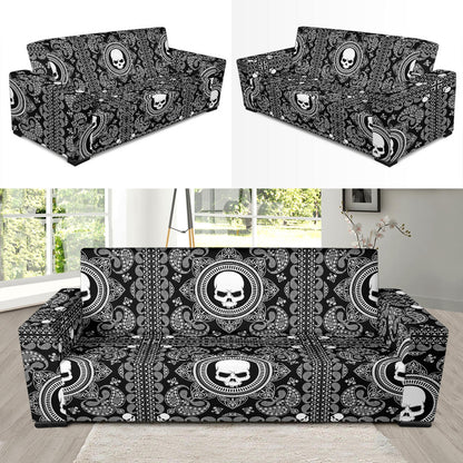 Bandana Skull Print Design LKS303 Sofa Slipcover