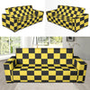 Checkered Yellow Pattern Print Design 03 Sofa Slipcover