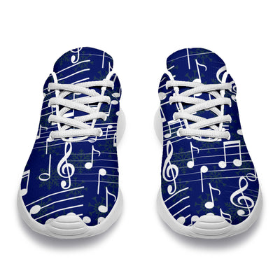 Music Note Blue Themed Print Athletic Shoes