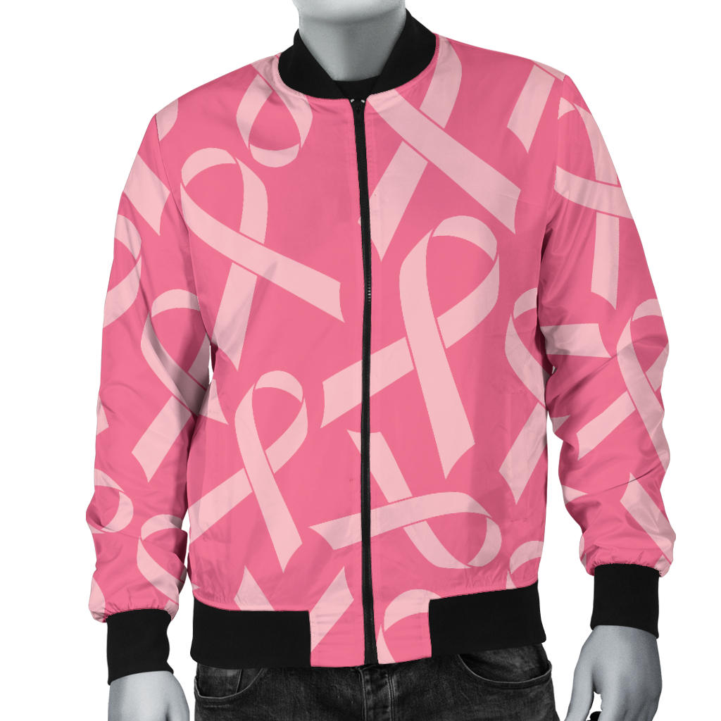 Breast Cancer Awareness Themed Men Bomber Jacket