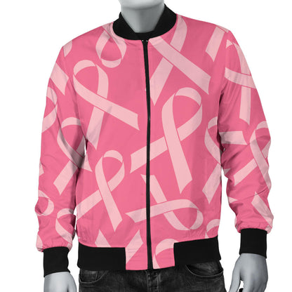 Breast Cancer Awareness Themed Men Bomber Jacket