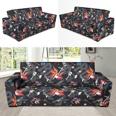 Rock and Roll Pattern Print Design A01 Sofa Slipcover