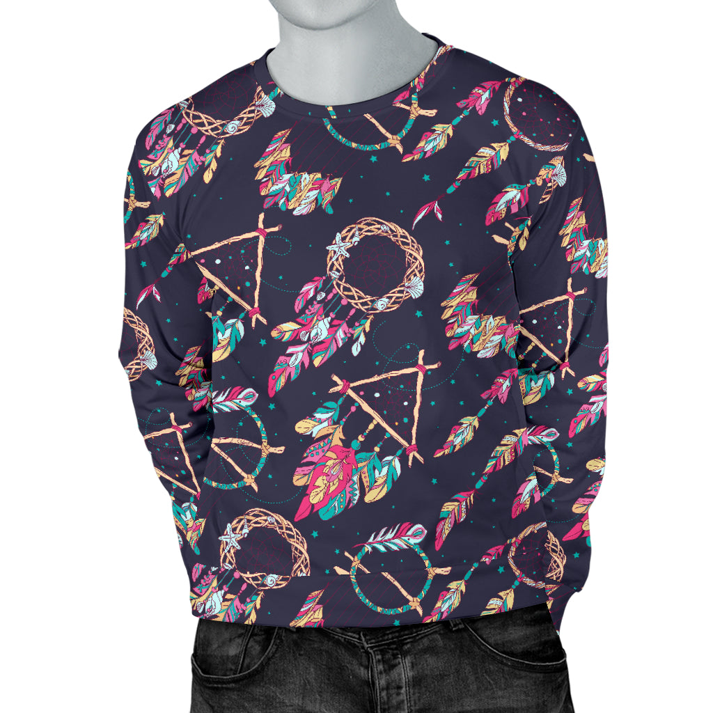 Boho Dream Catcher Colorful Men Long Sleeve Sweatshirt