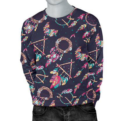 Boho Dream Catcher Colorful Men Long Sleeve Sweatshirt