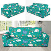 Narwhal Pattern Print Design 04 Sofa Slipcover