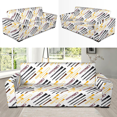 Clarinet Pattern Print Design 01 Sofa Slipcover