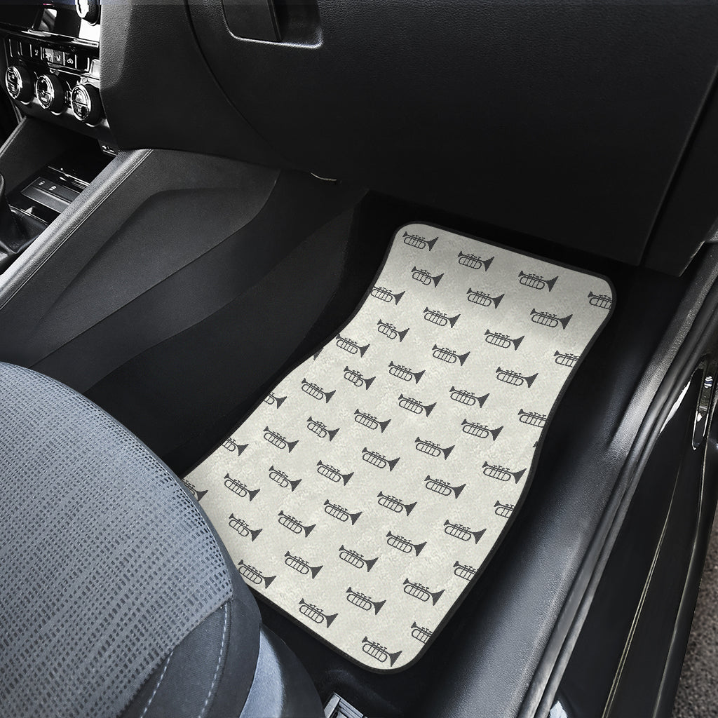 Trumpet Pattern Themed Print Car Floor Mats Front Back