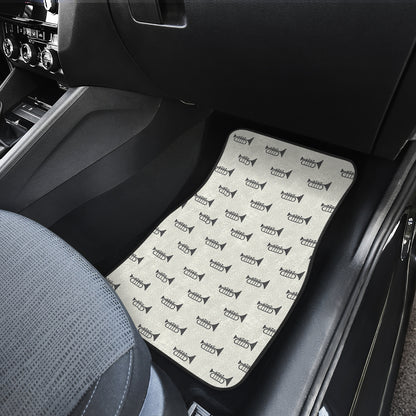 Trumpet Pattern Themed Print Car Floor Mats Front Back