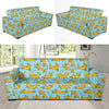 Dachshund Pattern Print Design 08 Sofa Slipcover