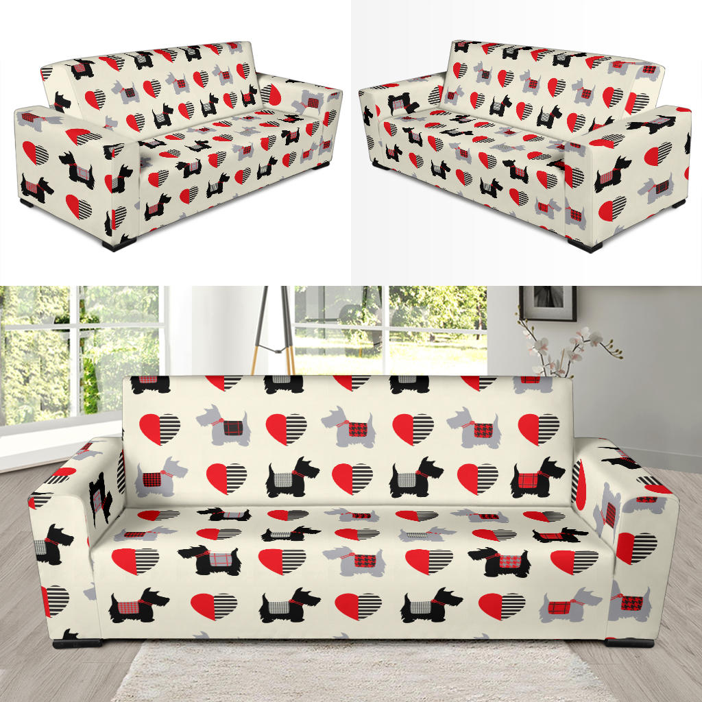 Scottish Terriers Print Design LKS3010 Sofa Slipcover