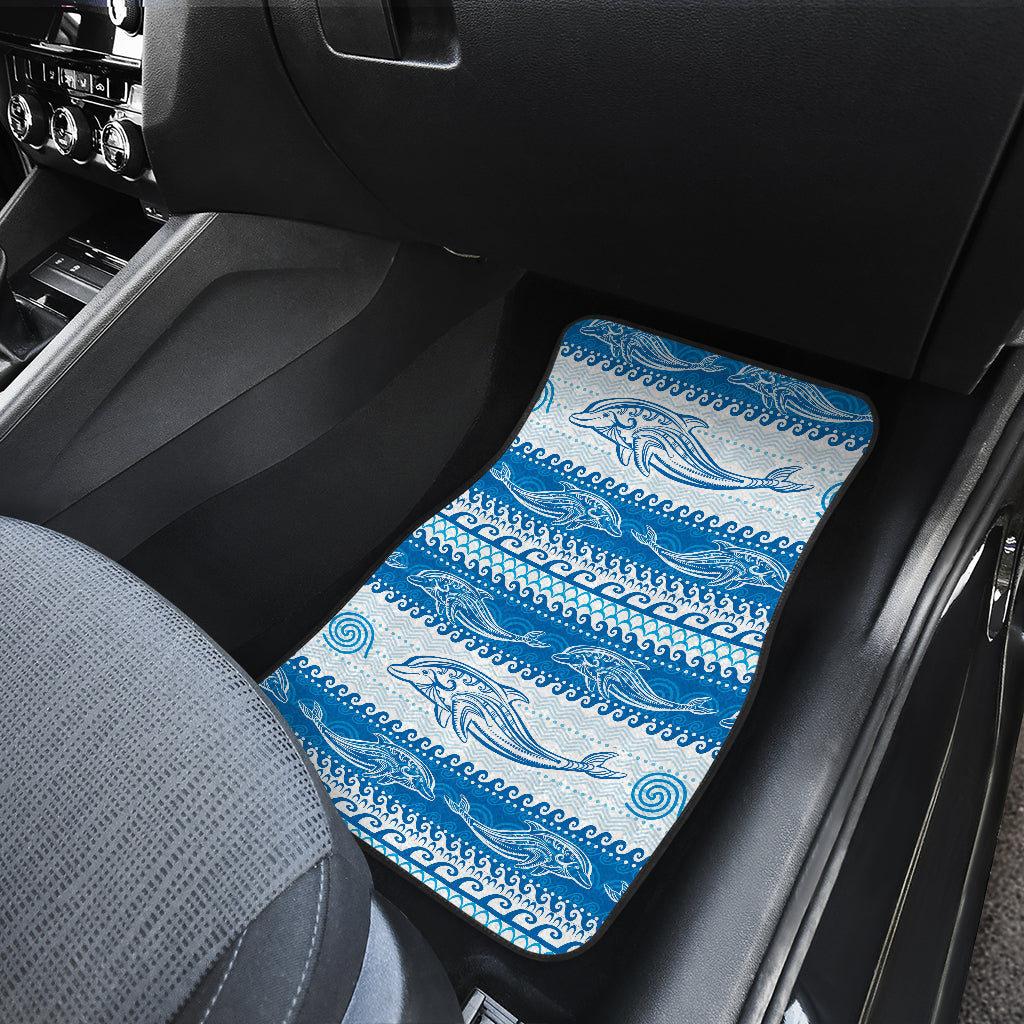 Dolphin Tribal Print Pattern Car Floor Mats Front Back