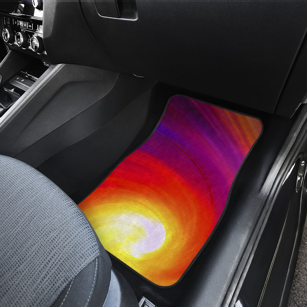 Vortex Twist Swirl Flame Themed Car Floor Mats Front Back
