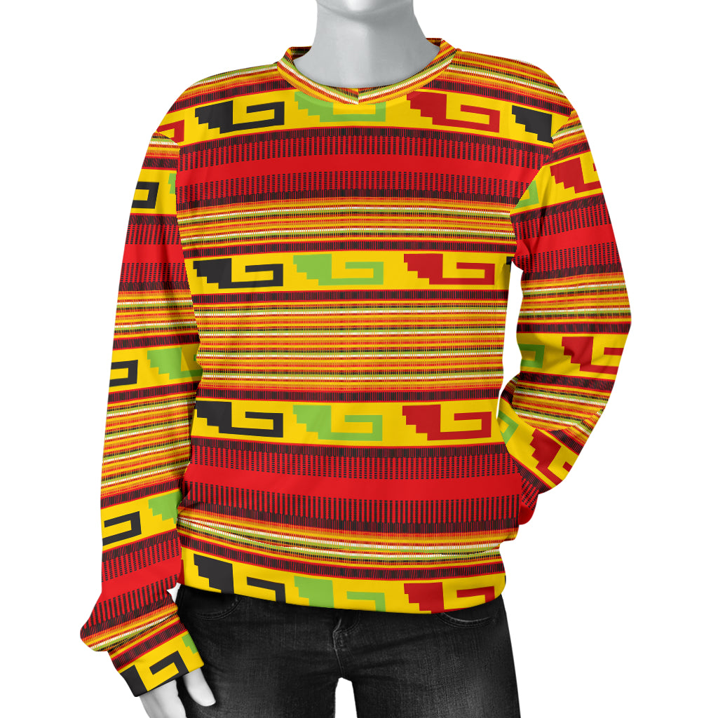 Mexican Blanket Ornament Print Pattern Women Long Sleeve Sweatshirt