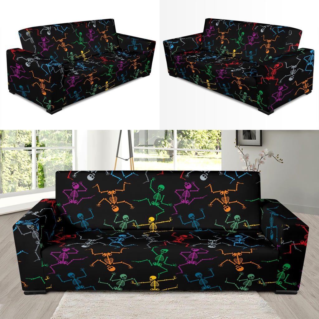 Skeleton Colorful Print Design LKS302 Sofa Slipcover