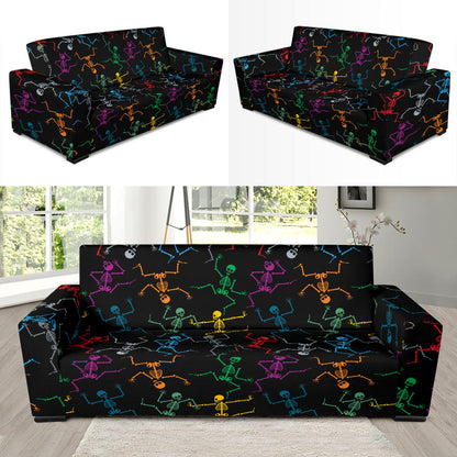 Skeleton Colorful Print Design LKS302 Sofa Slipcover