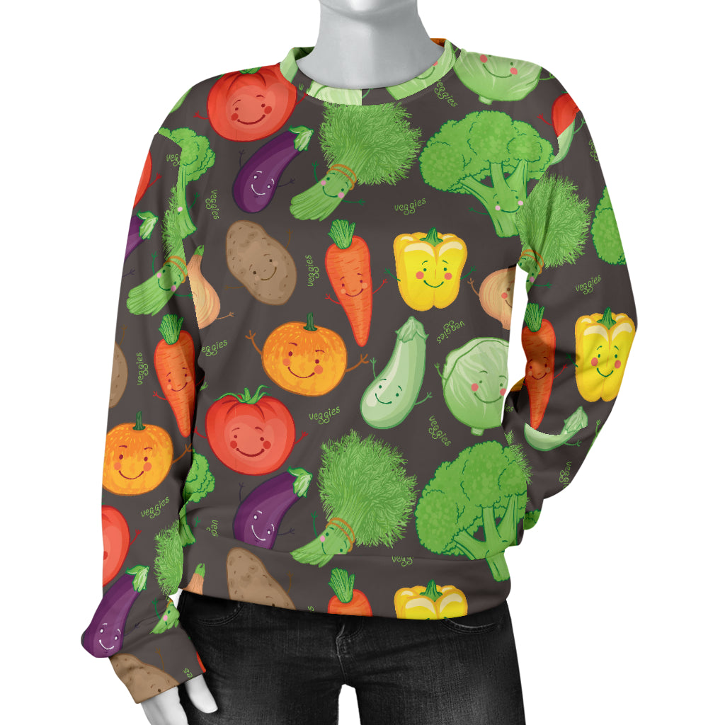 Vegan Funny Themed Design Print Women Long Sleeve Sweatshirt