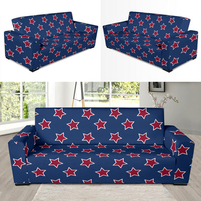 Star Red Blue Print Design LKS301 Sofa Slipcover