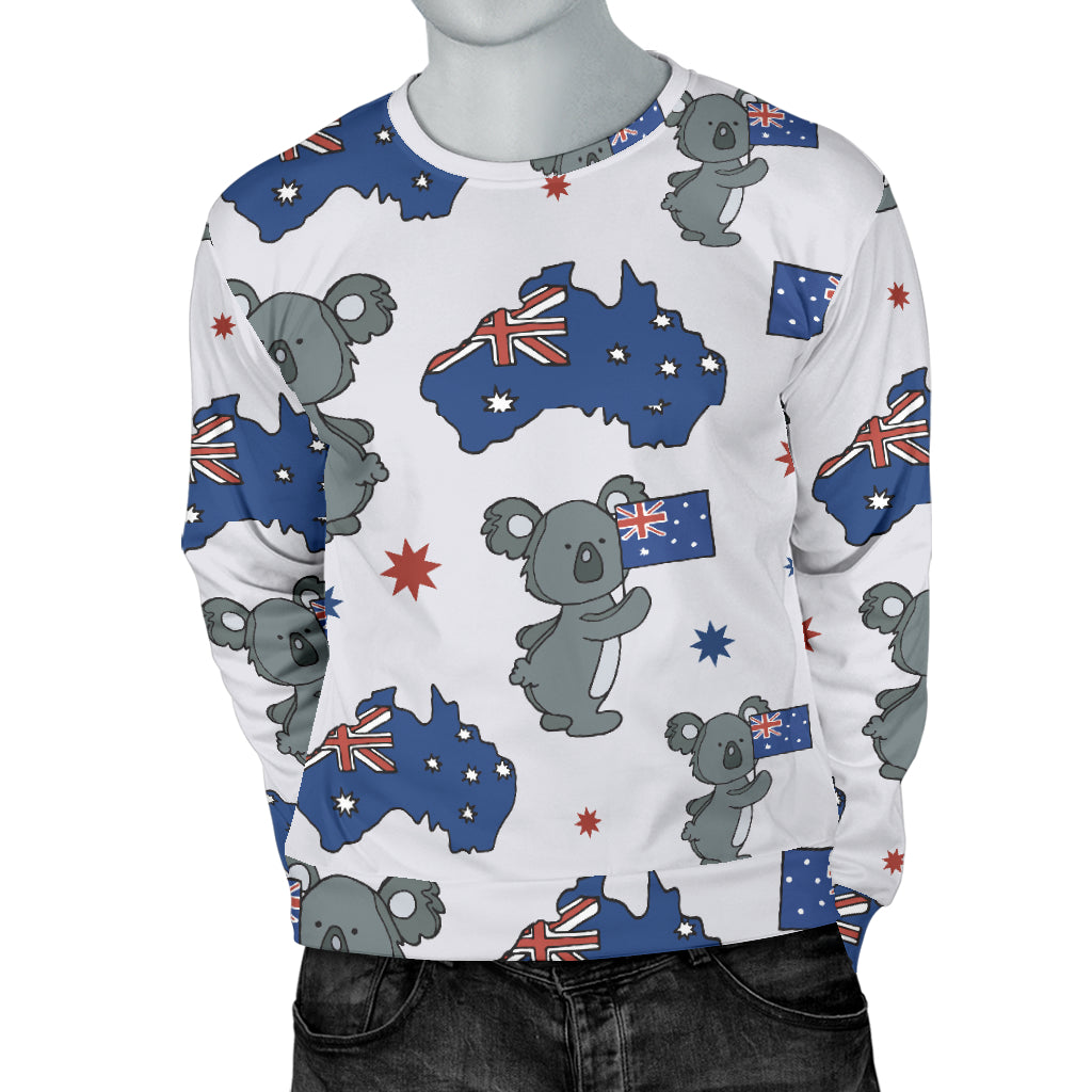 Koala Australia Day Themed Design Men Long Sleeve Sweatshirt