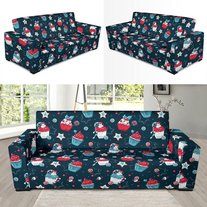 Cupcake Pattern Print Design 03 Sofa Slipcover