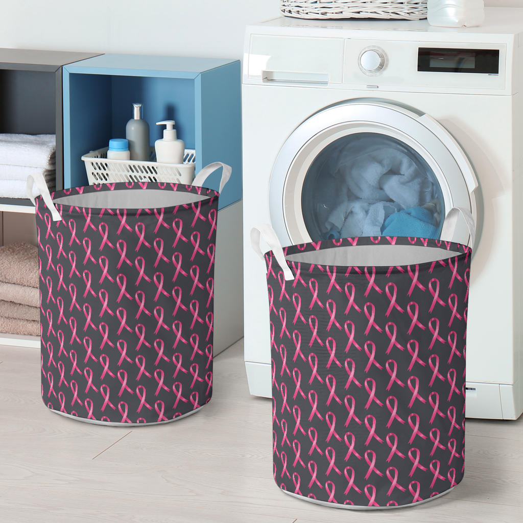 Breast Cancer Awareness Pattern Laundry Basket