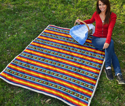 Mexican Blanket ZigZag Print Pattern Quilt Bedspread