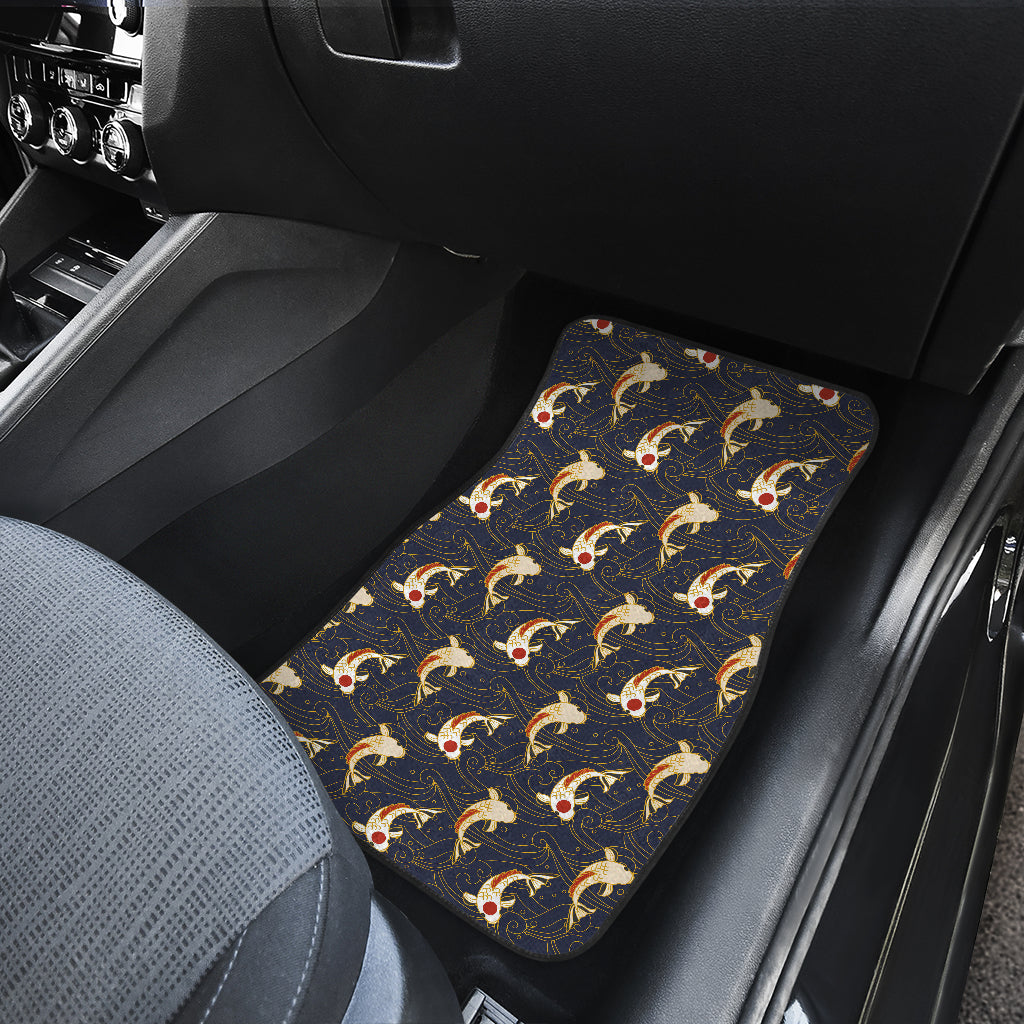 Koi Carp Japanese Design Themed Print Car Floor Mats Front Back