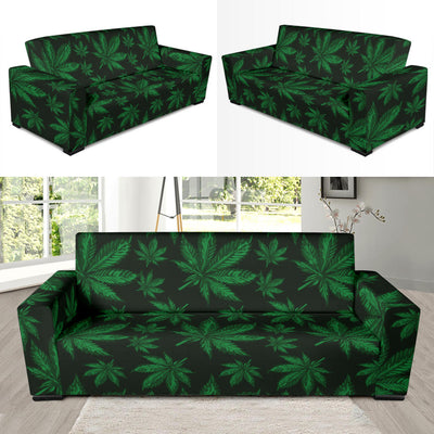 Pot Leaf Pattern Print Design A04 Sofa Slipcover