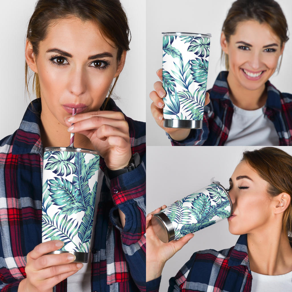 Pattern Tropical Palm Leaves Tumbler