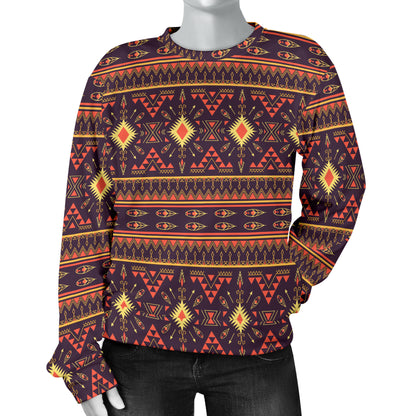 Southwest Ethnic Design Themed Print Women Long Sleeve Sweatshirt