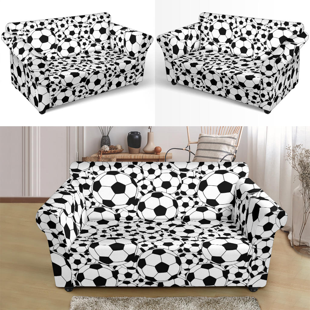 Soccer Ball Print Design LKS301 Loveseat Couch Slipcover