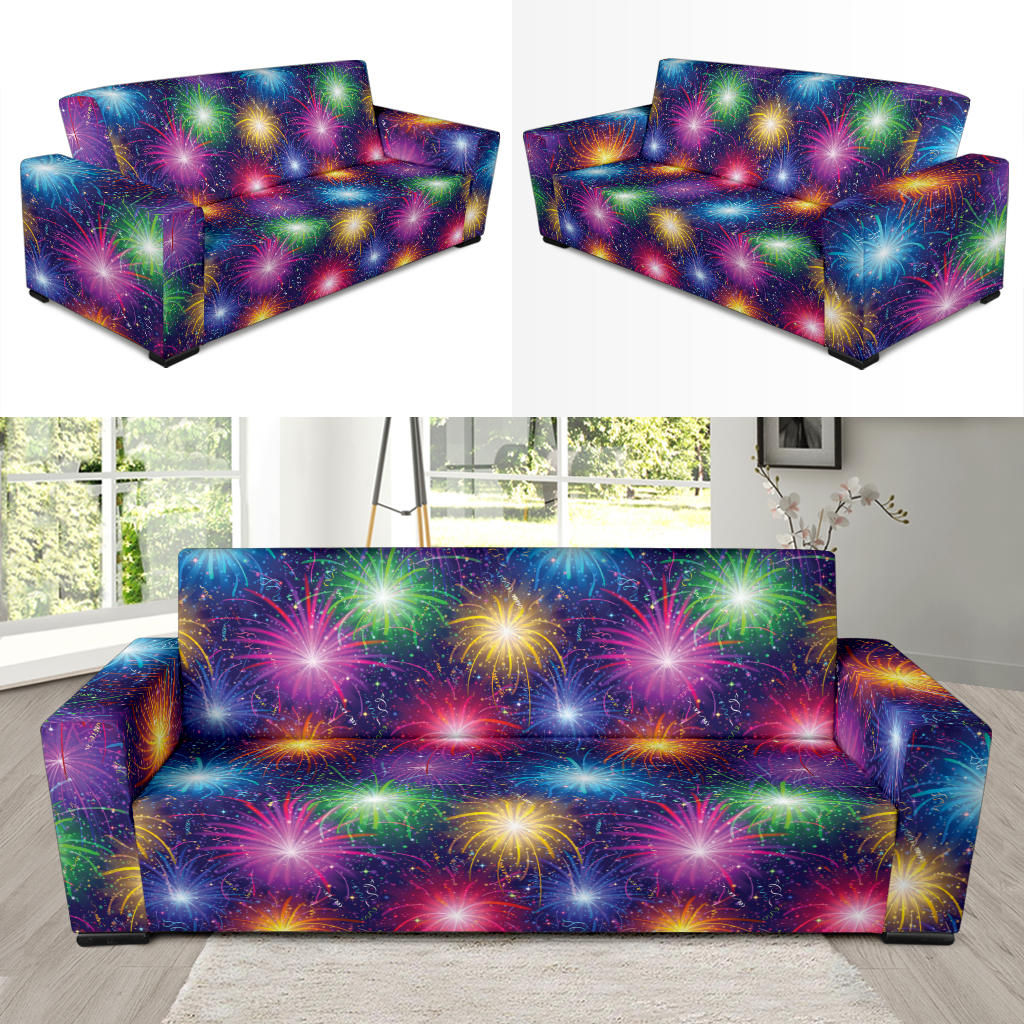 Firework Colorful Print Design LKS301 Sofa Slipcover