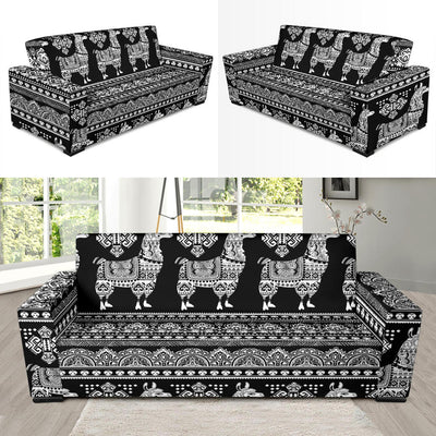 Llama Aztec Style Pattern Print Design 01 Sofa Slipcover