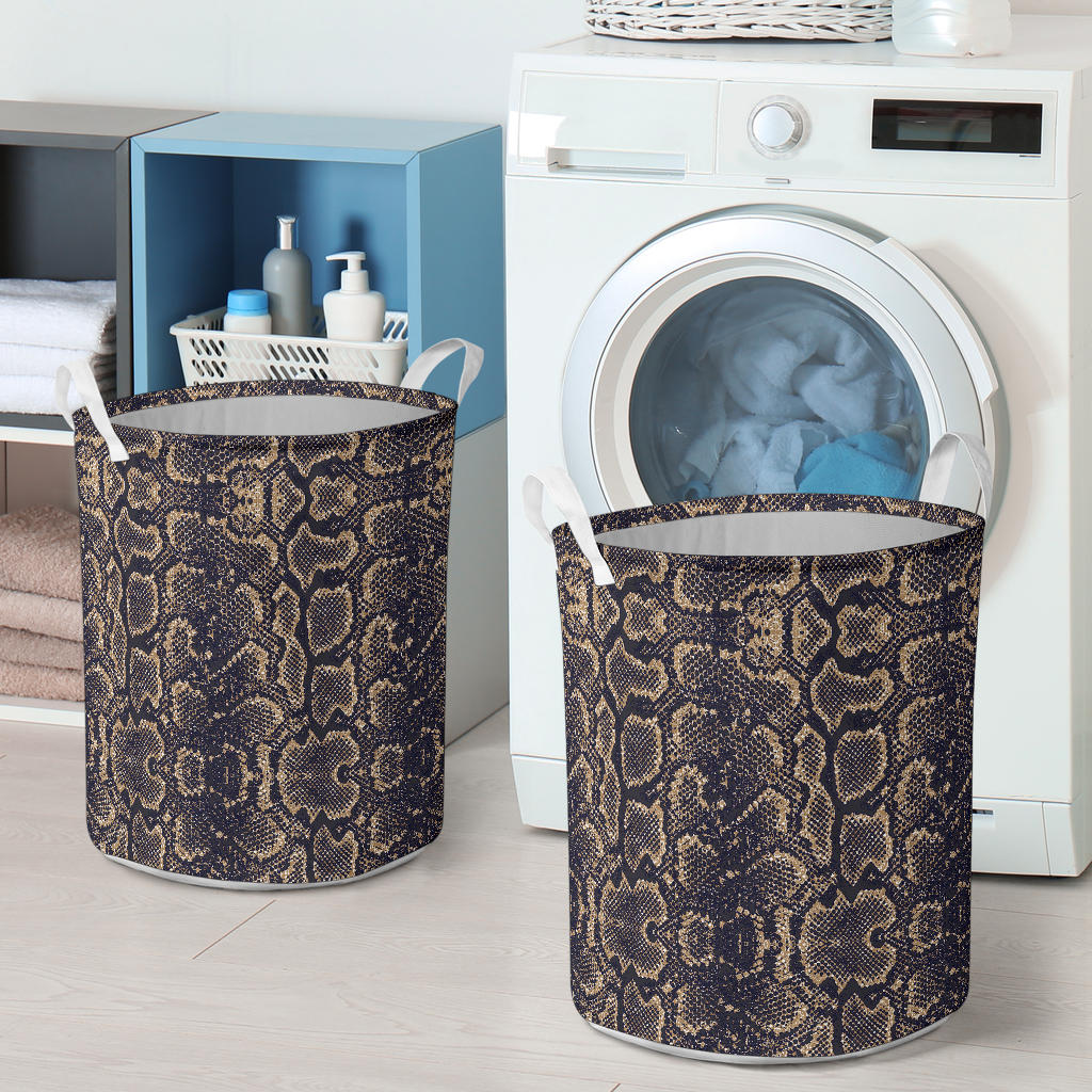 Snake Skin Pattern Print Laundry Basket